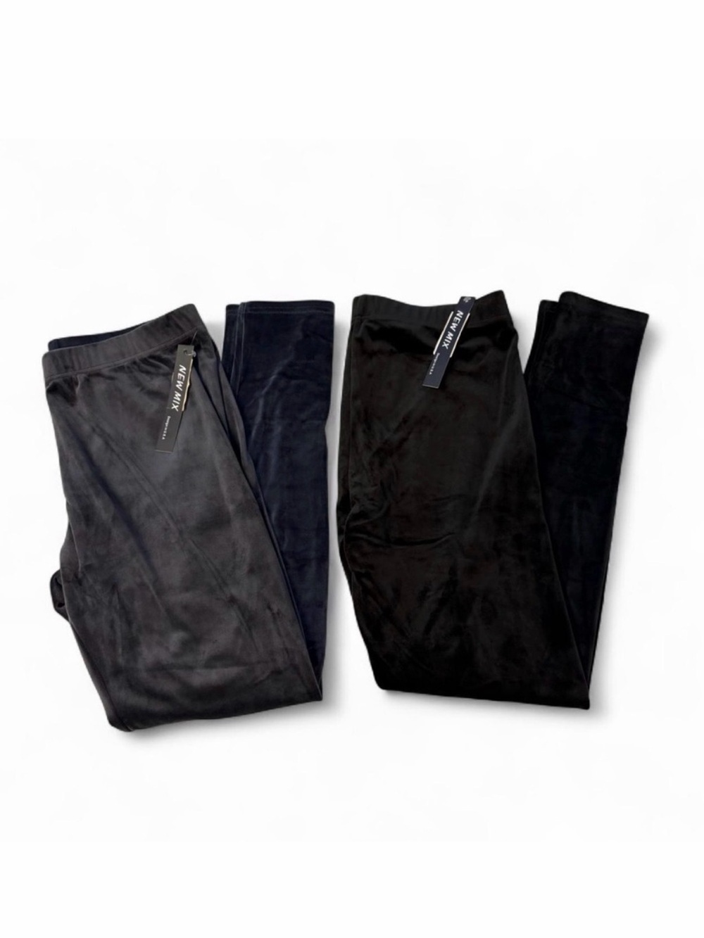 New Mix Velour Leggings Lot of 2 Women’s 2X/3X Gray Black Cozy Soft Comfy Relax